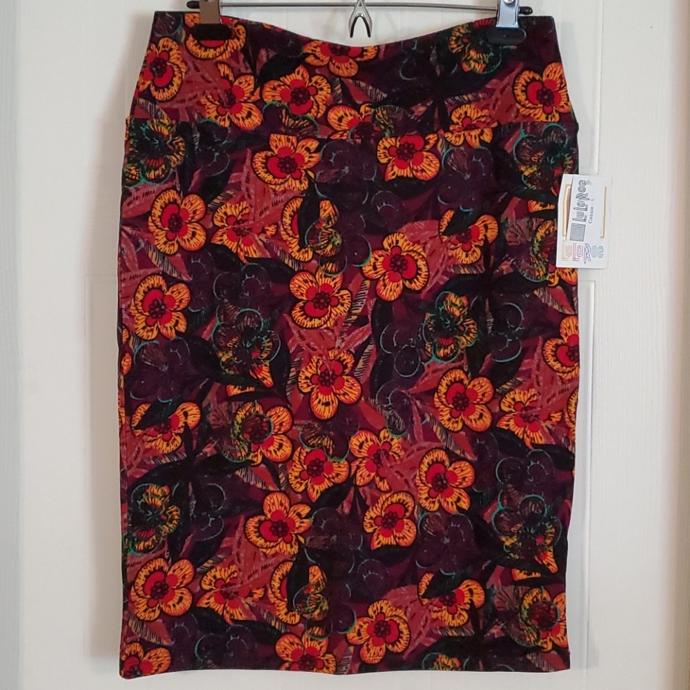 NWT Lularoe Floral Cassie Skirt - Large